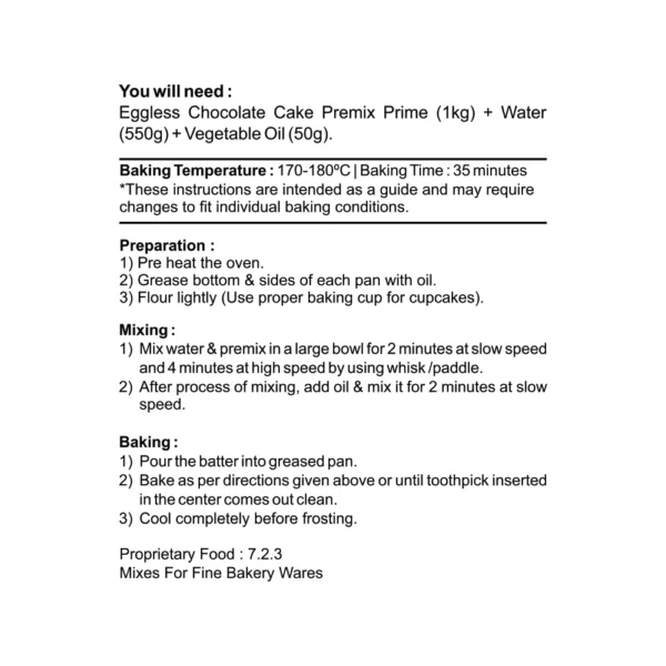 Cake Brownie & Muffin Mix  1kg(Premix) - Image 2